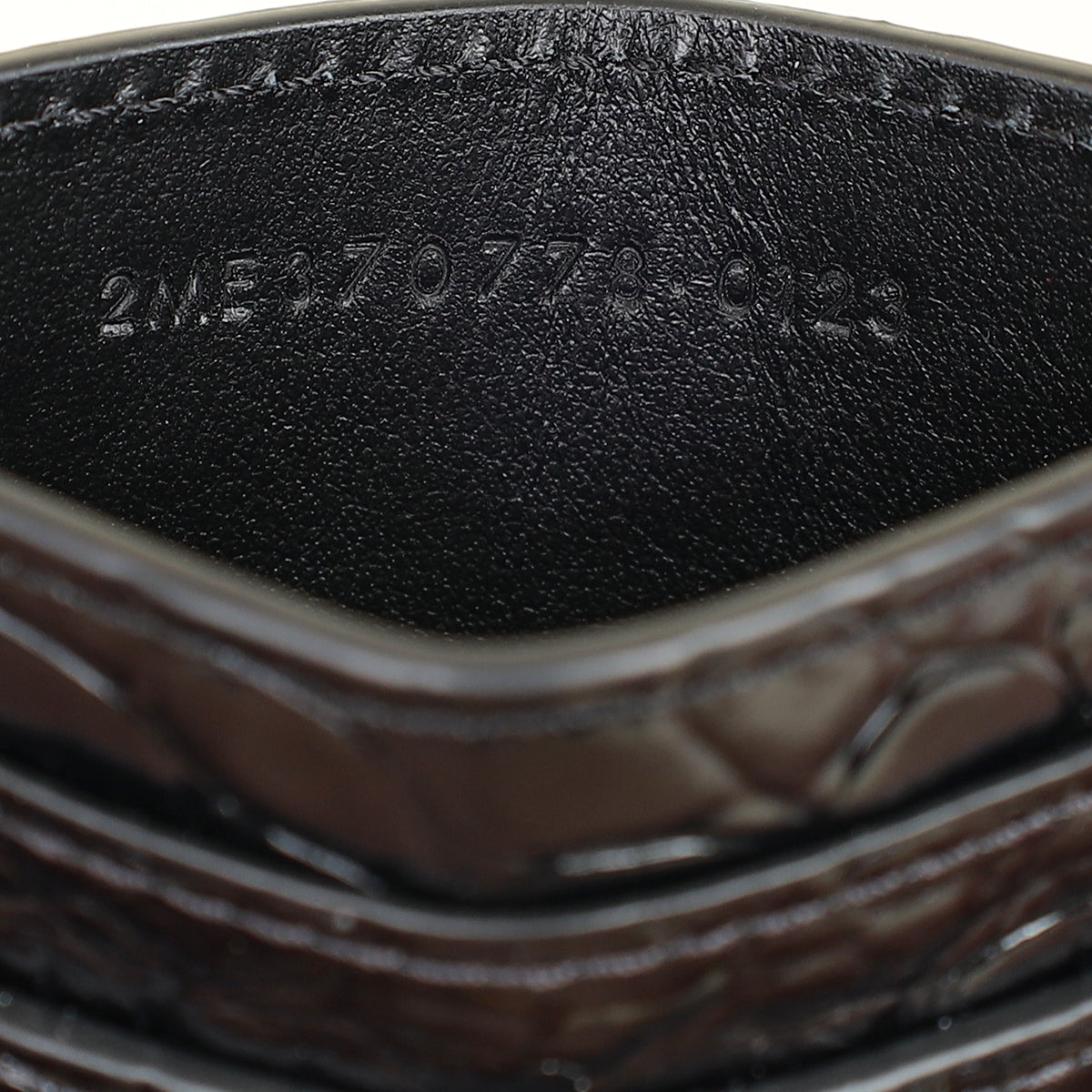 YSL Black Croco Embossed Cassandre Card Case
