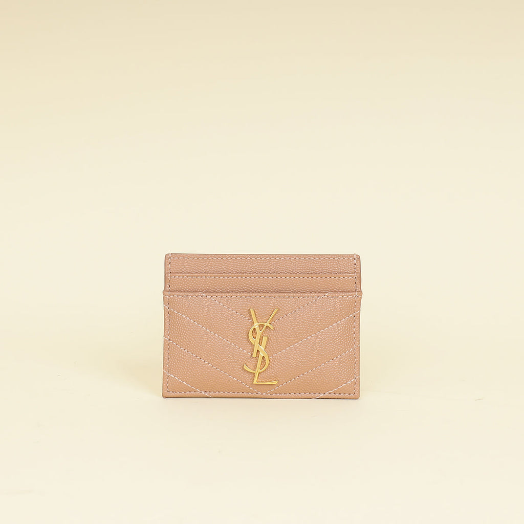 YSL Dust Rose Cassandre Matelasse Card Case