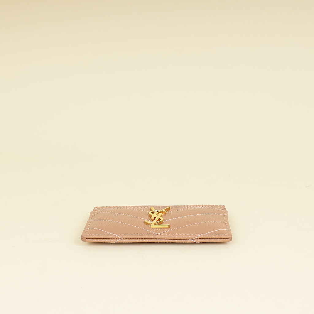 YSL Dust Rose Cassandre Matelasse Card Case