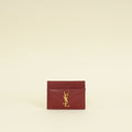 YSL Burgundy Cassandre Matelasse Card Case