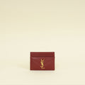 YSL Burgundy Cassandre Matelasse Card Case