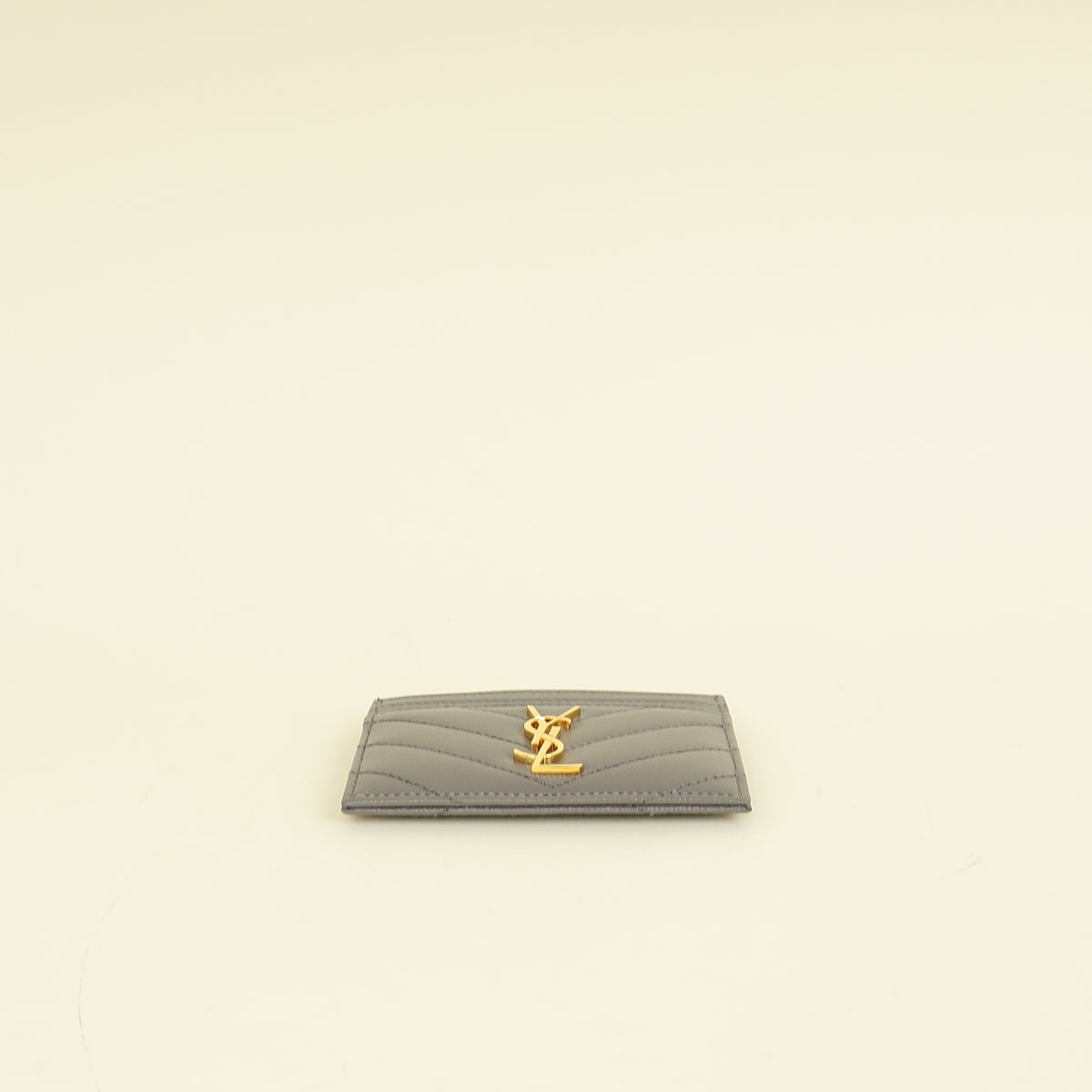 YSL Grey Cassandre Matelasse Card Case