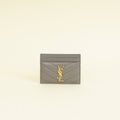 YSL Grey Cassandre Matelasse Card Case