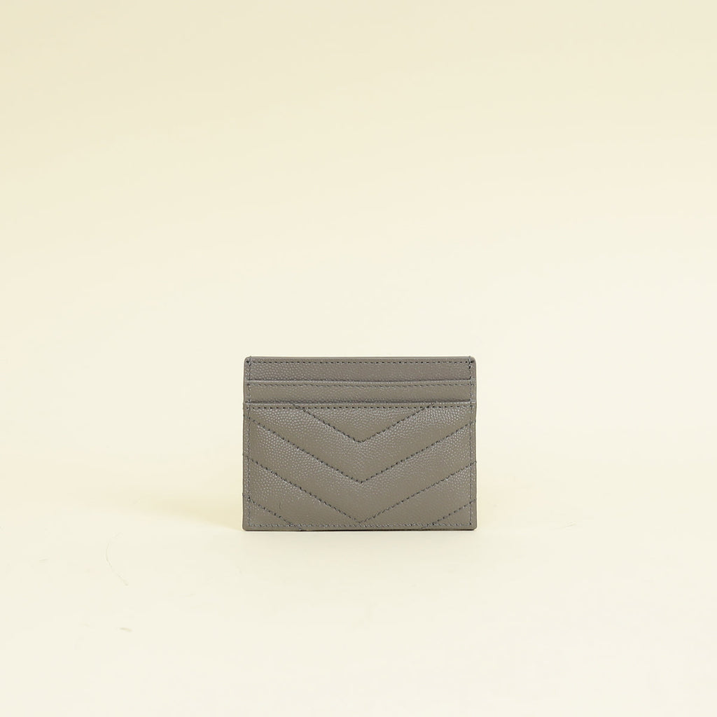 YSL Grey Cassandre Matelasse Card Case