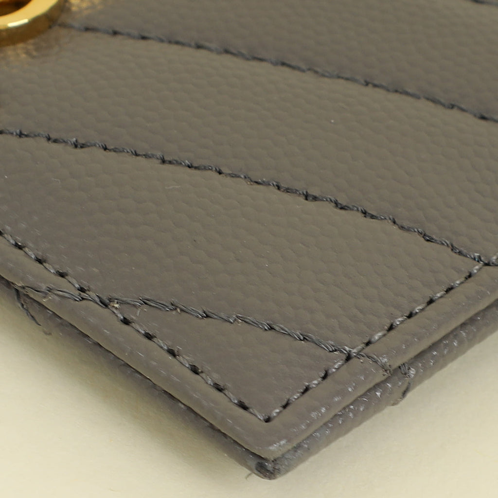 YSL Grey Cassandre Matelasse Card Case