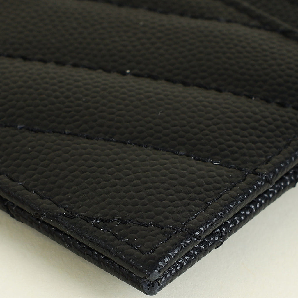 YSL Black Cassandre Matelasse Card Case