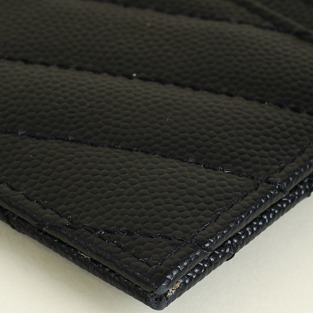 YSL Black Cassandre Matelasse Card Case