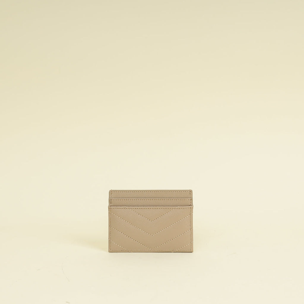 YSL Beige Cassandre Matelasse Card Case
