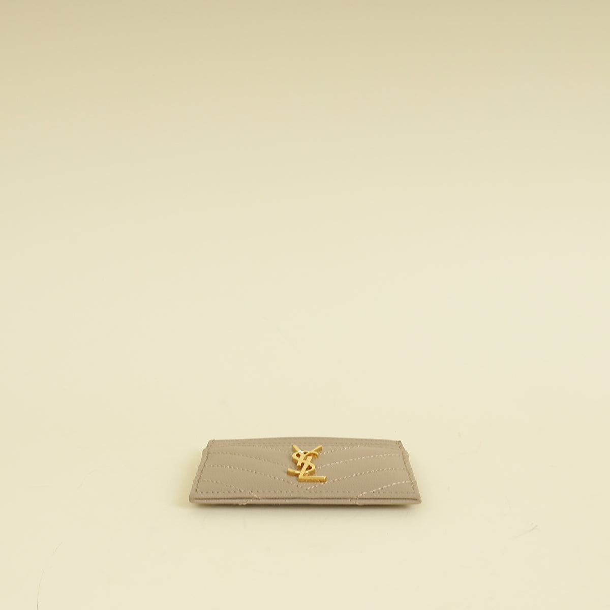 YSL Beige Cassandre Matelasse Card Case