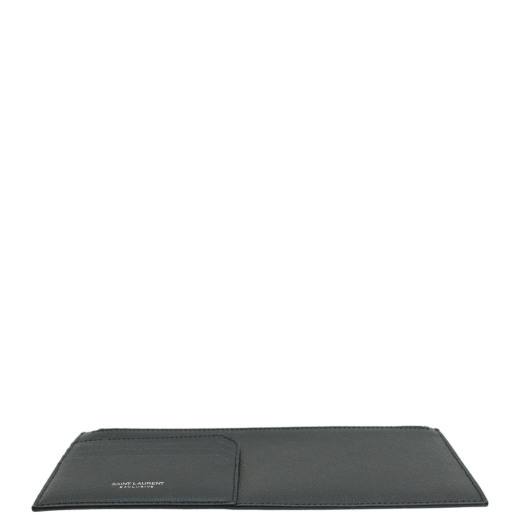 YSL Black Zip Pouch Card Holder
