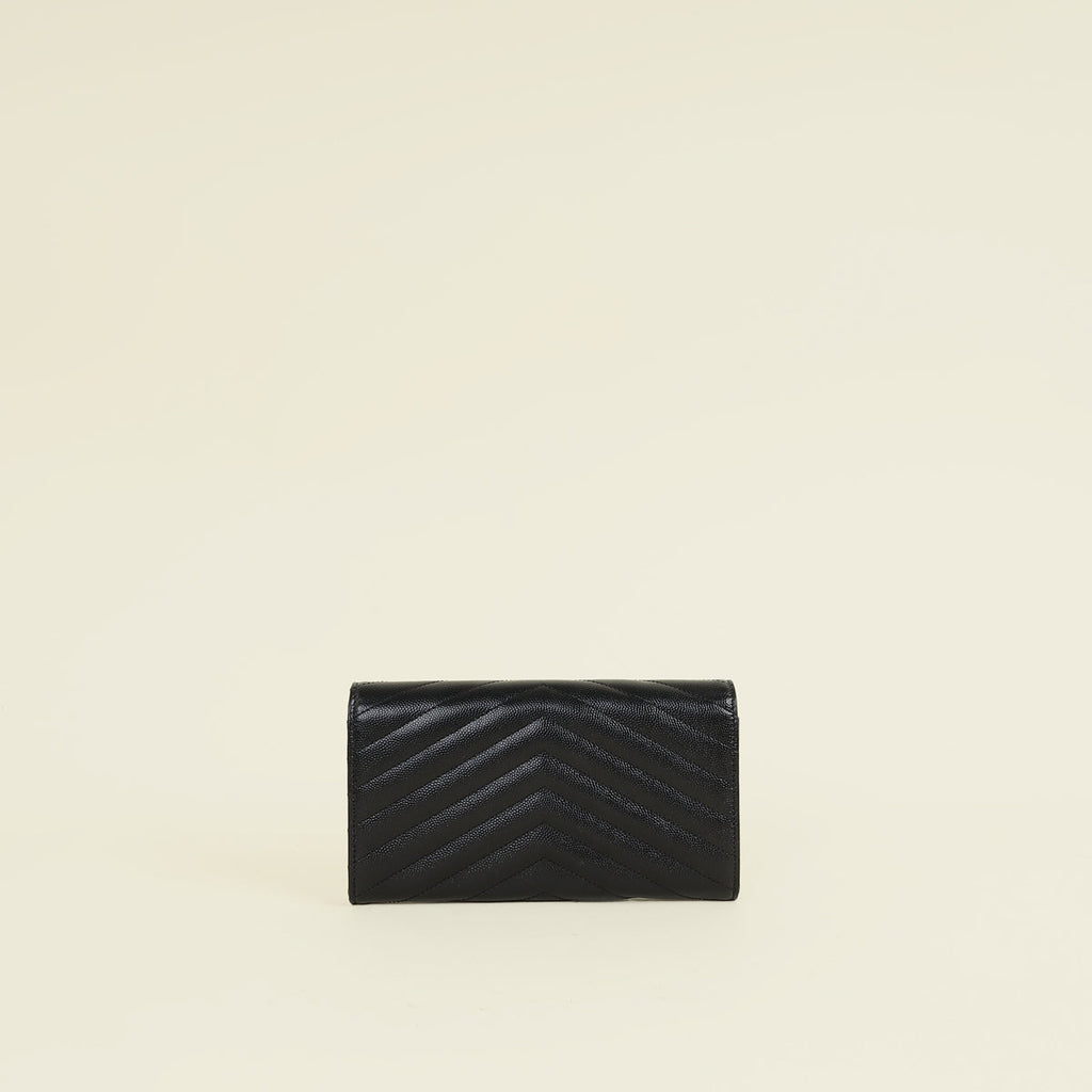 YSL Black Cassandre Large Flap Wallet