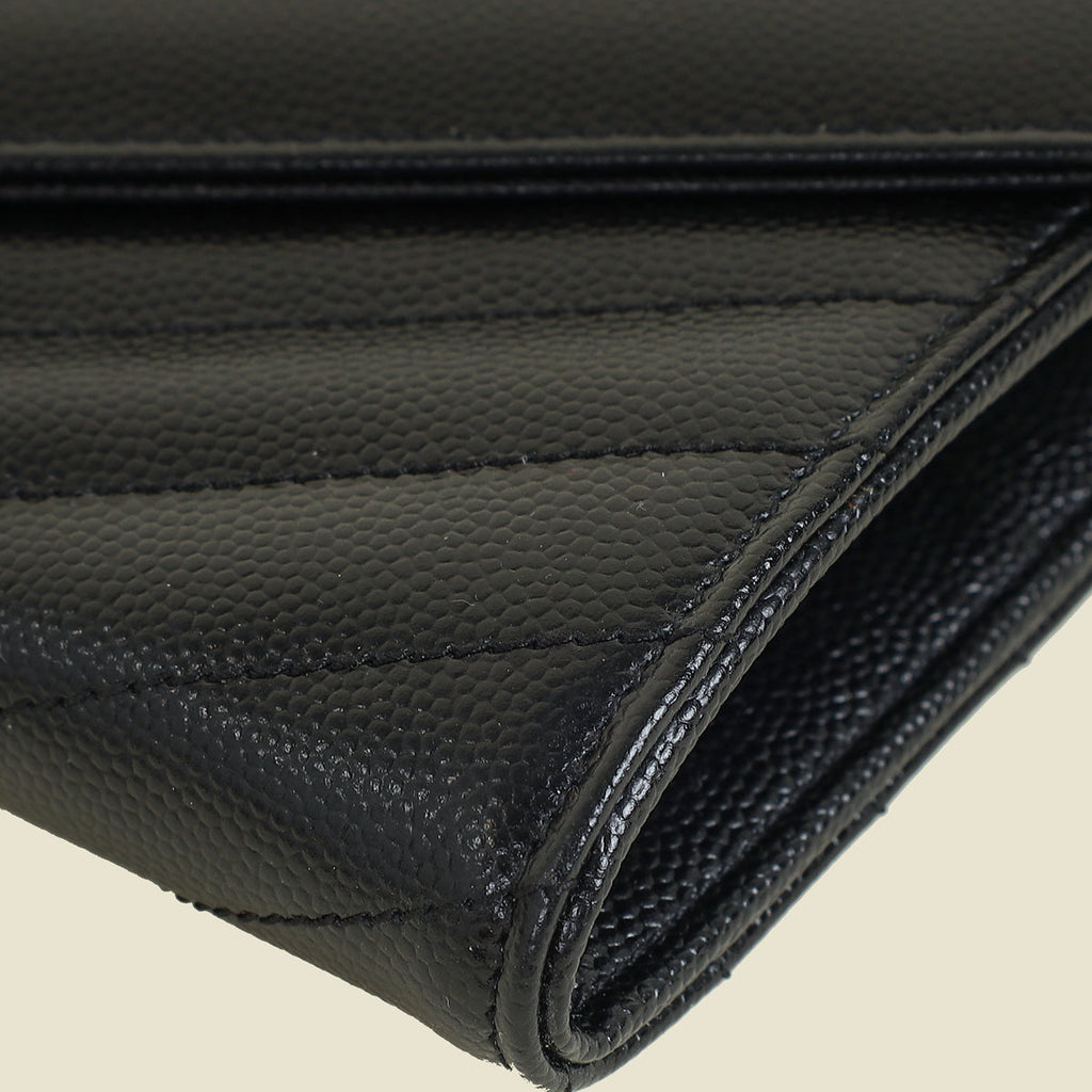 YSL Black Cassandre Large Flap Wallet