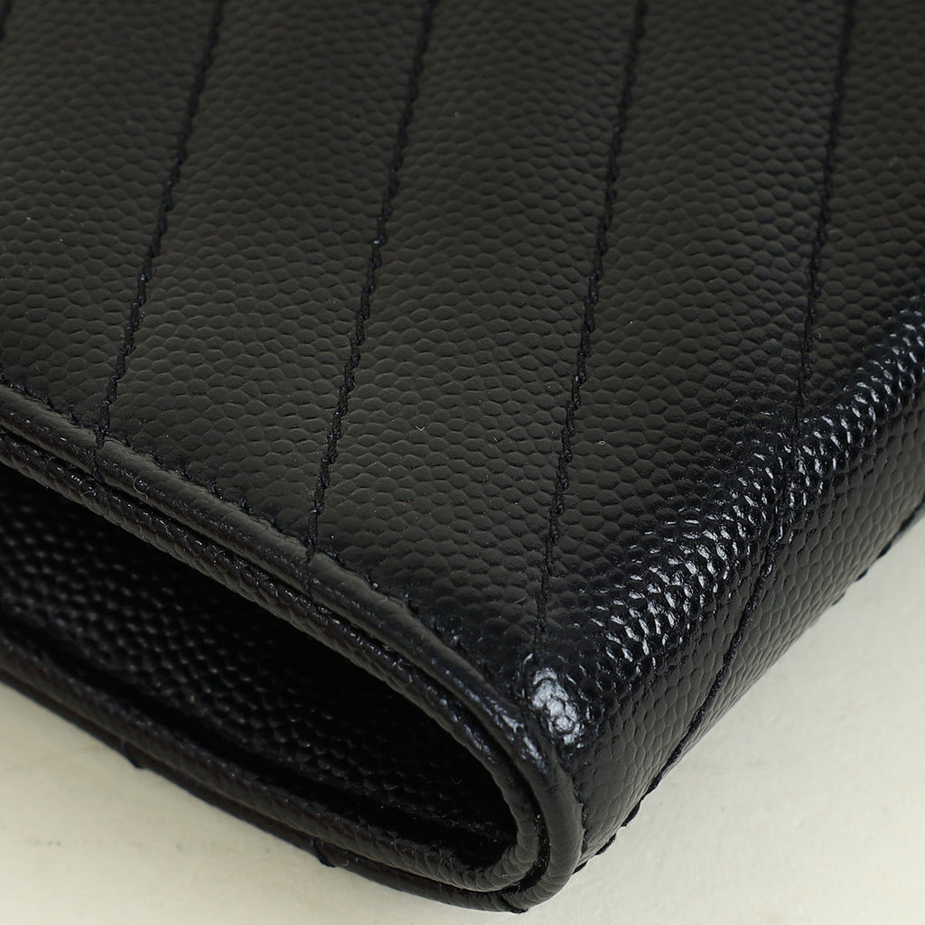 YSL Black Cassandre Large Flap Wallet
