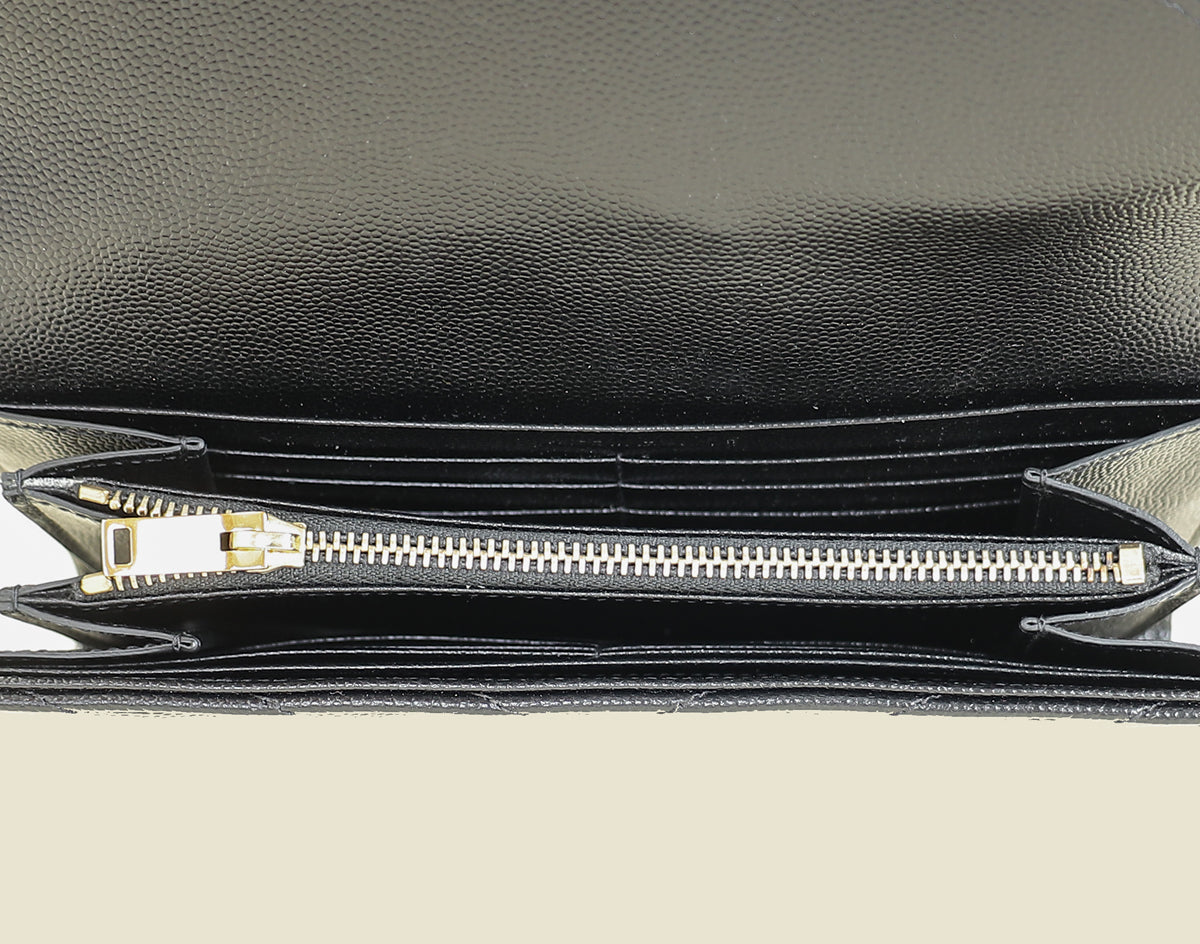 YSL Black Cassandre Large Flap Wallet