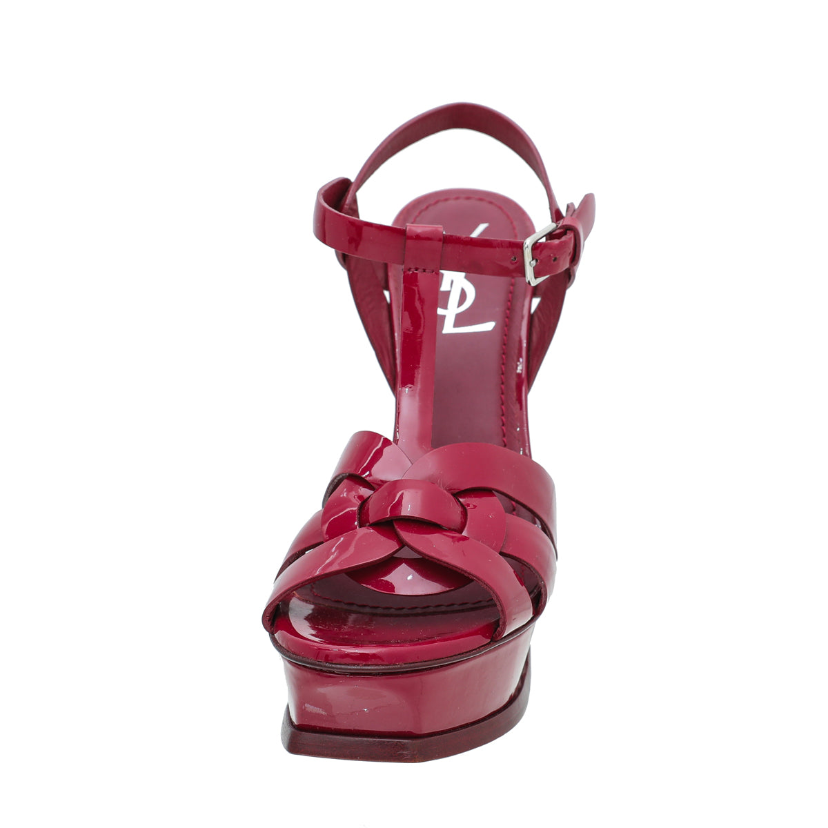 YSL Dark Red Tribute High Heel Sandals 37.5