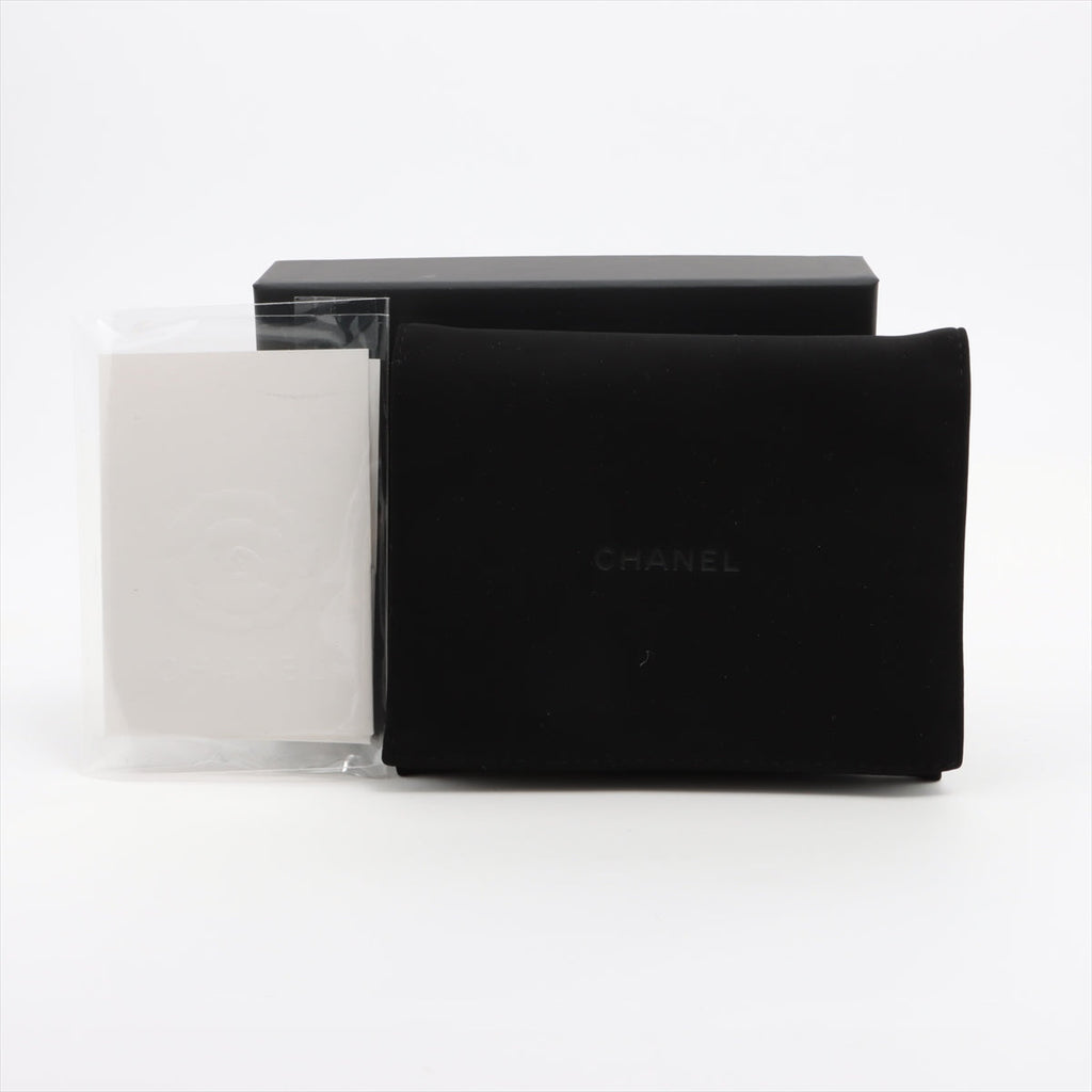Chanel Tri Folded Caviar Black Wallet - Microchipped