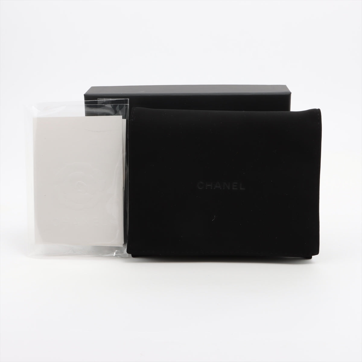 Chanel Tri Folded Caviar Black Wallet - Microchipped