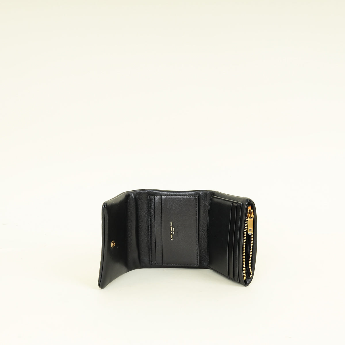 YSL Black Calypso Compact Wallet