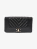 Chanel Mademoiselle Continental Wallet Black Caviar Leather