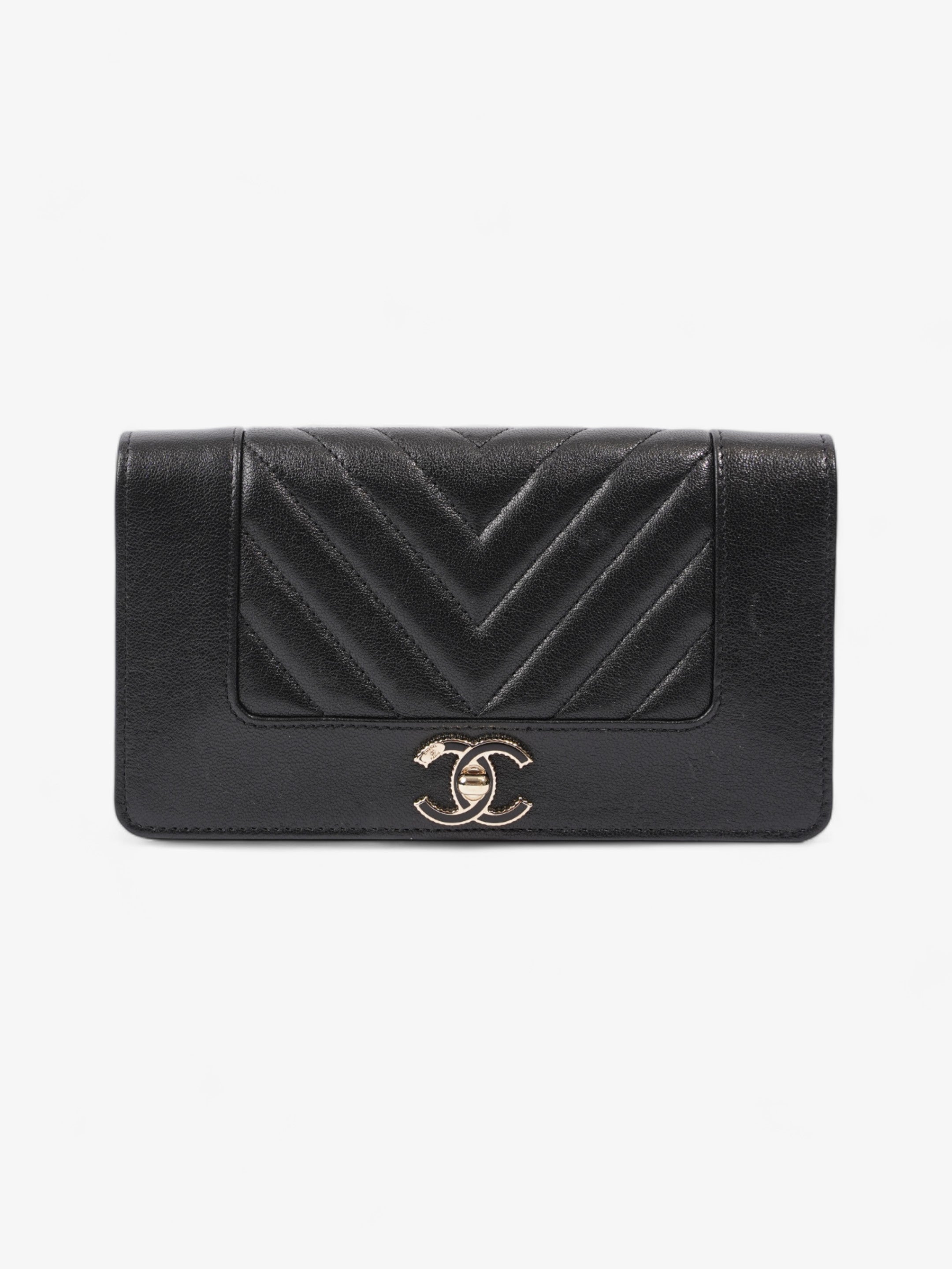 Chanel Mademoiselle Continental Wallet Black Caviar Leather