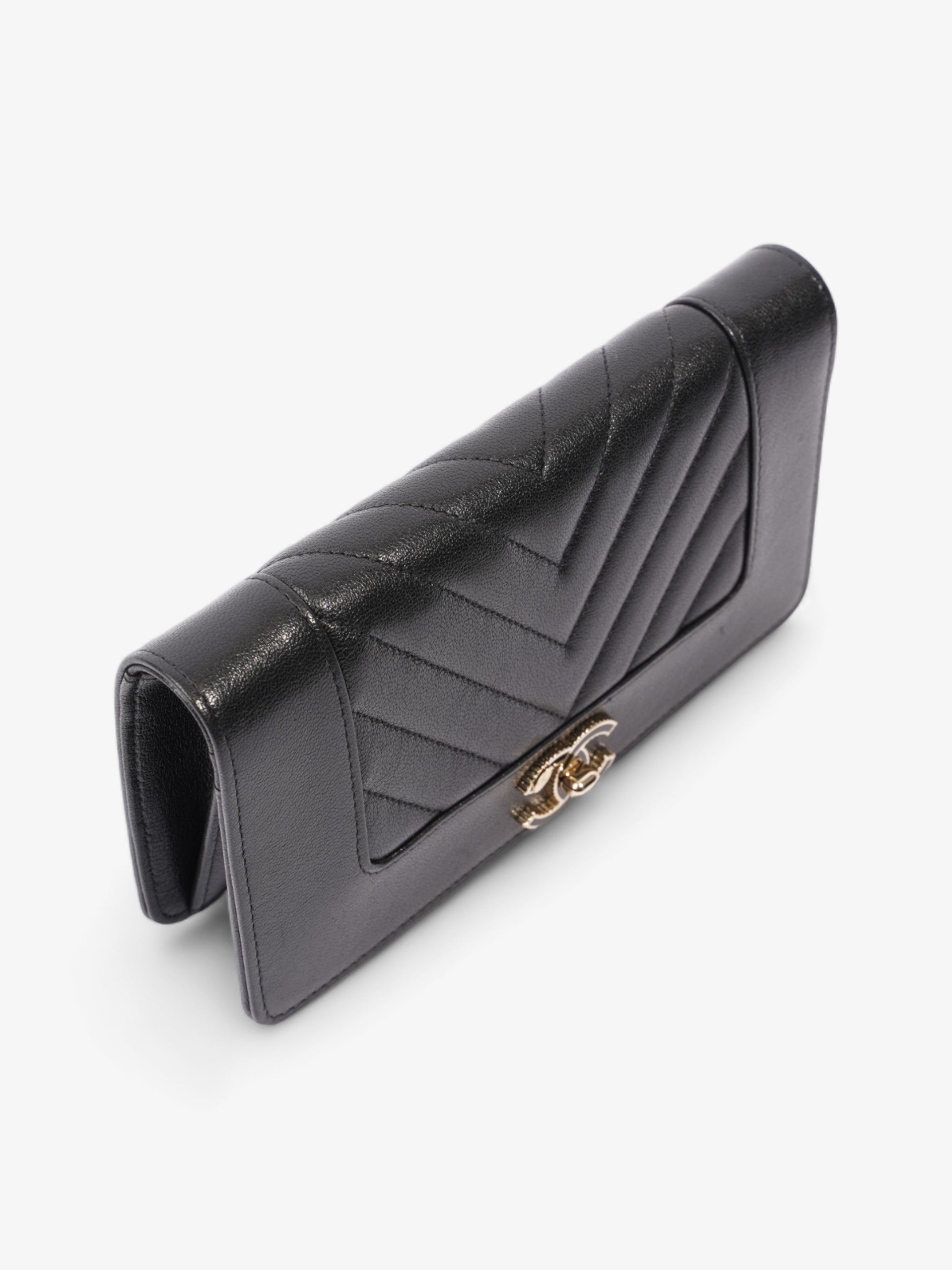 Chanel Mademoiselle Continental Wallet Black Caviar Leather