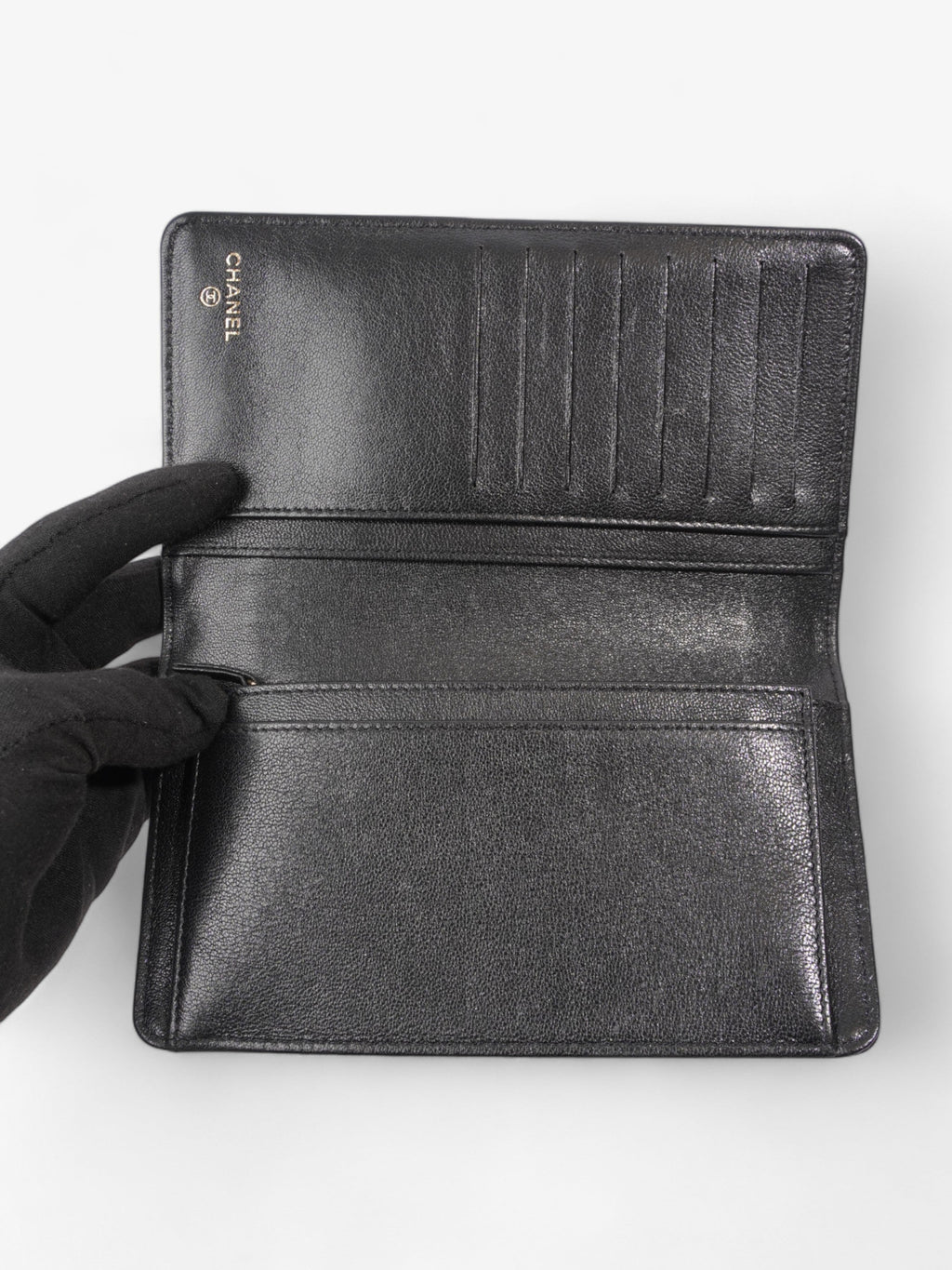 Chanel Mademoiselle Continental Wallet Black Caviar Leather