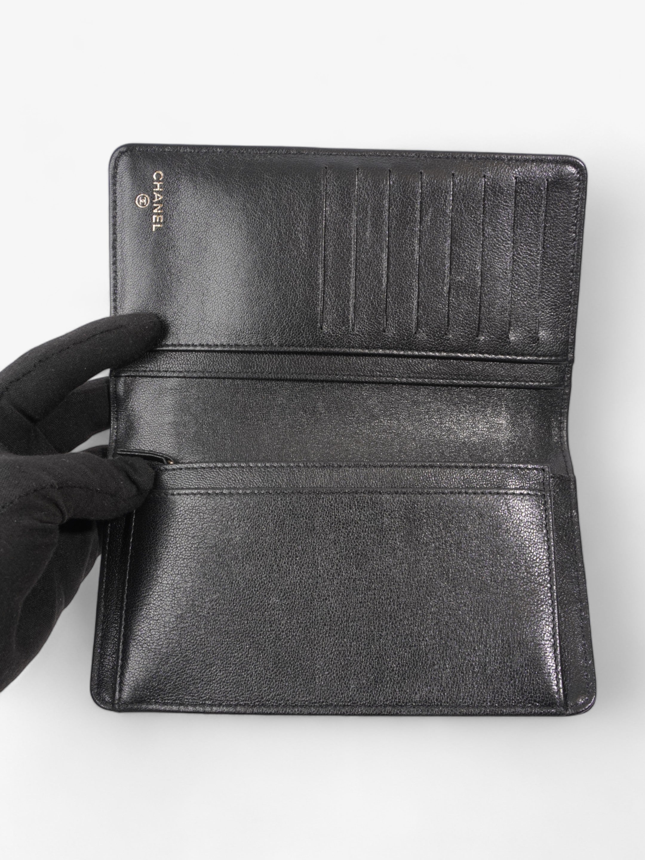 Chanel Mademoiselle Continental Wallet Black Caviar Leather