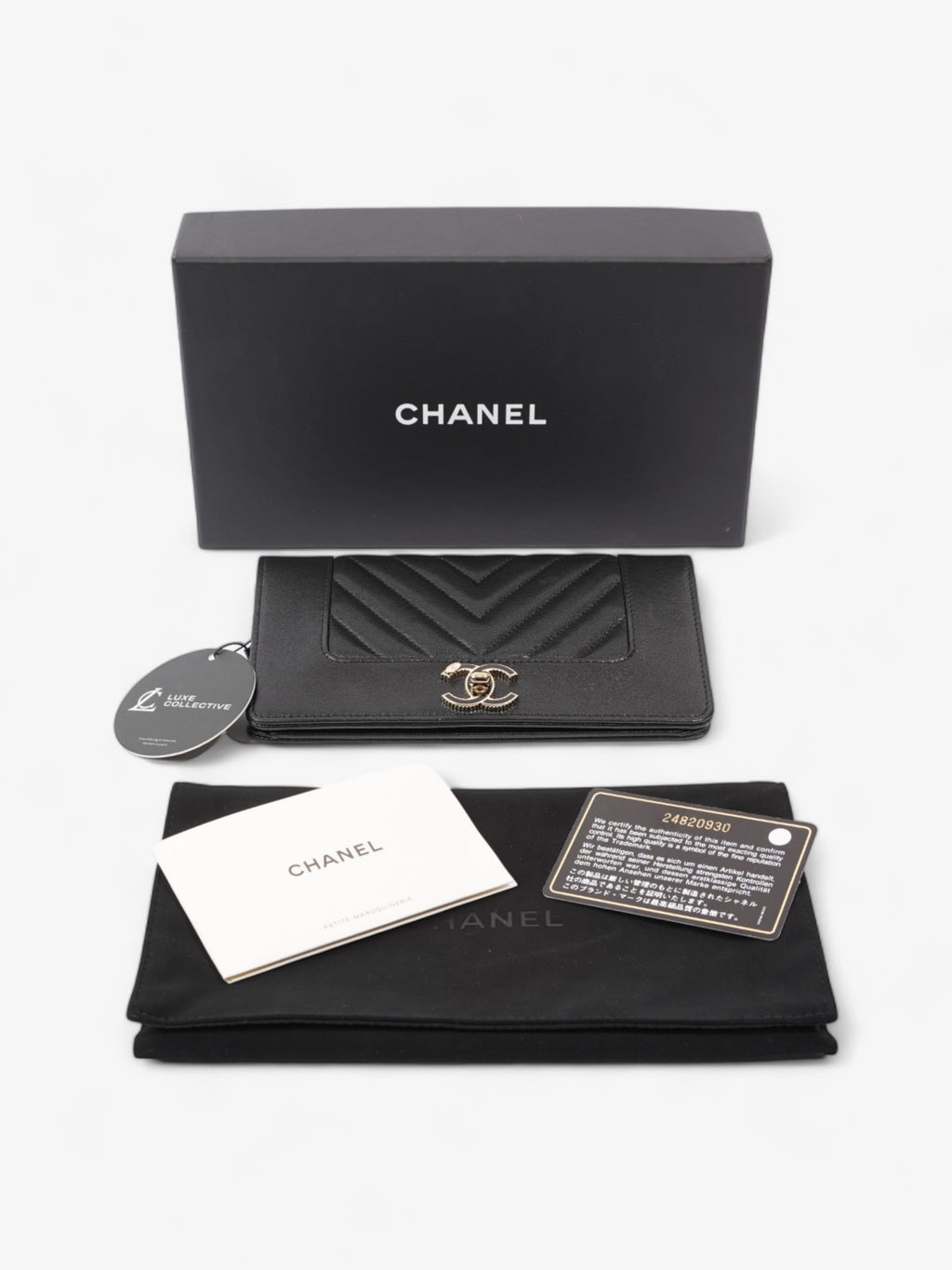 Chanel Mademoiselle Continental Wallet Black Caviar Leather