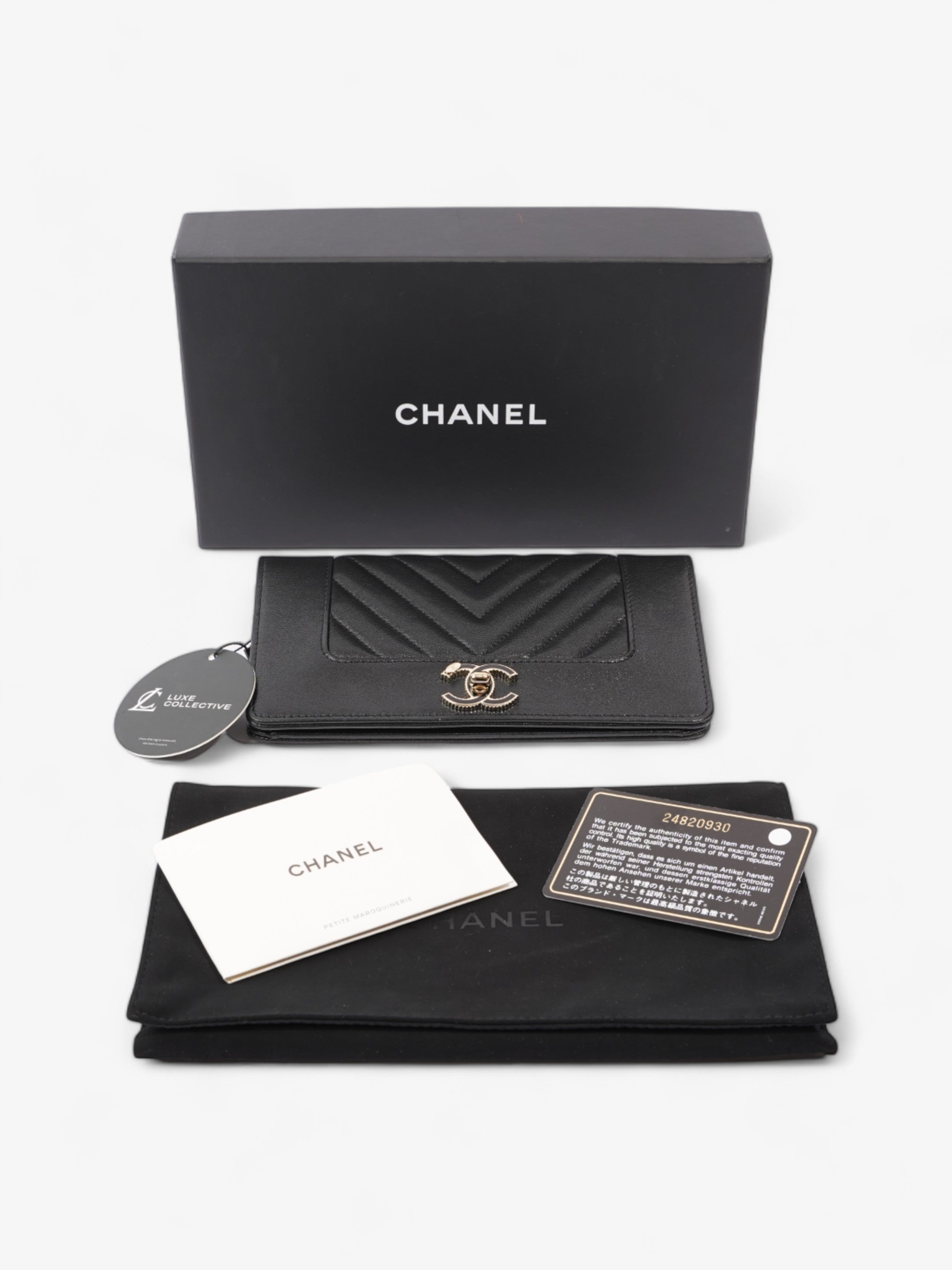 Chanel Mademoiselle Continental Wallet Black Caviar Leather