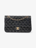 Chanel Classic Double Flap Black Lambskin Leather Medium