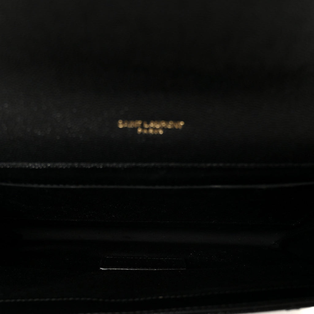 Grain De Poudre Textured Mixed Matelasse Triquilt Monogram Clutch Black