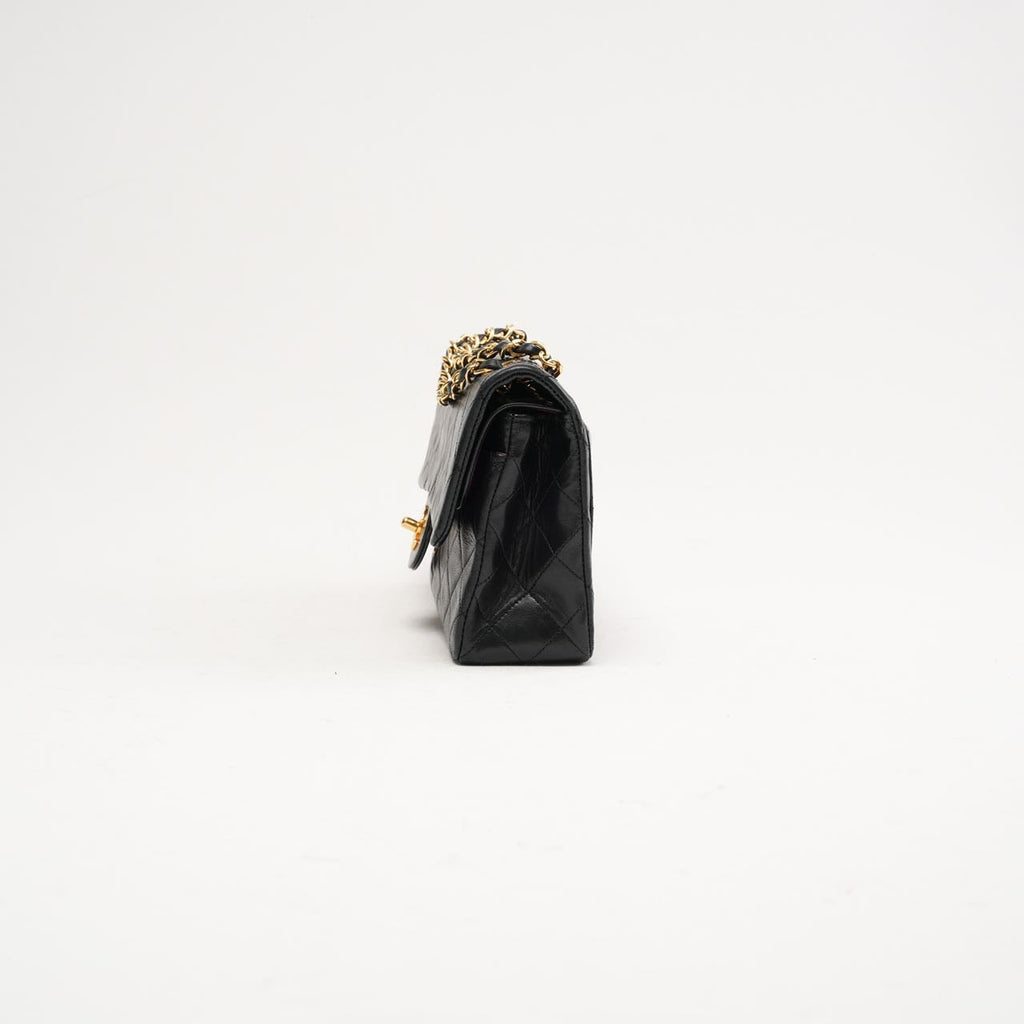 Chanel Vintage Timeless Small Double Flap Lamb Black 1991