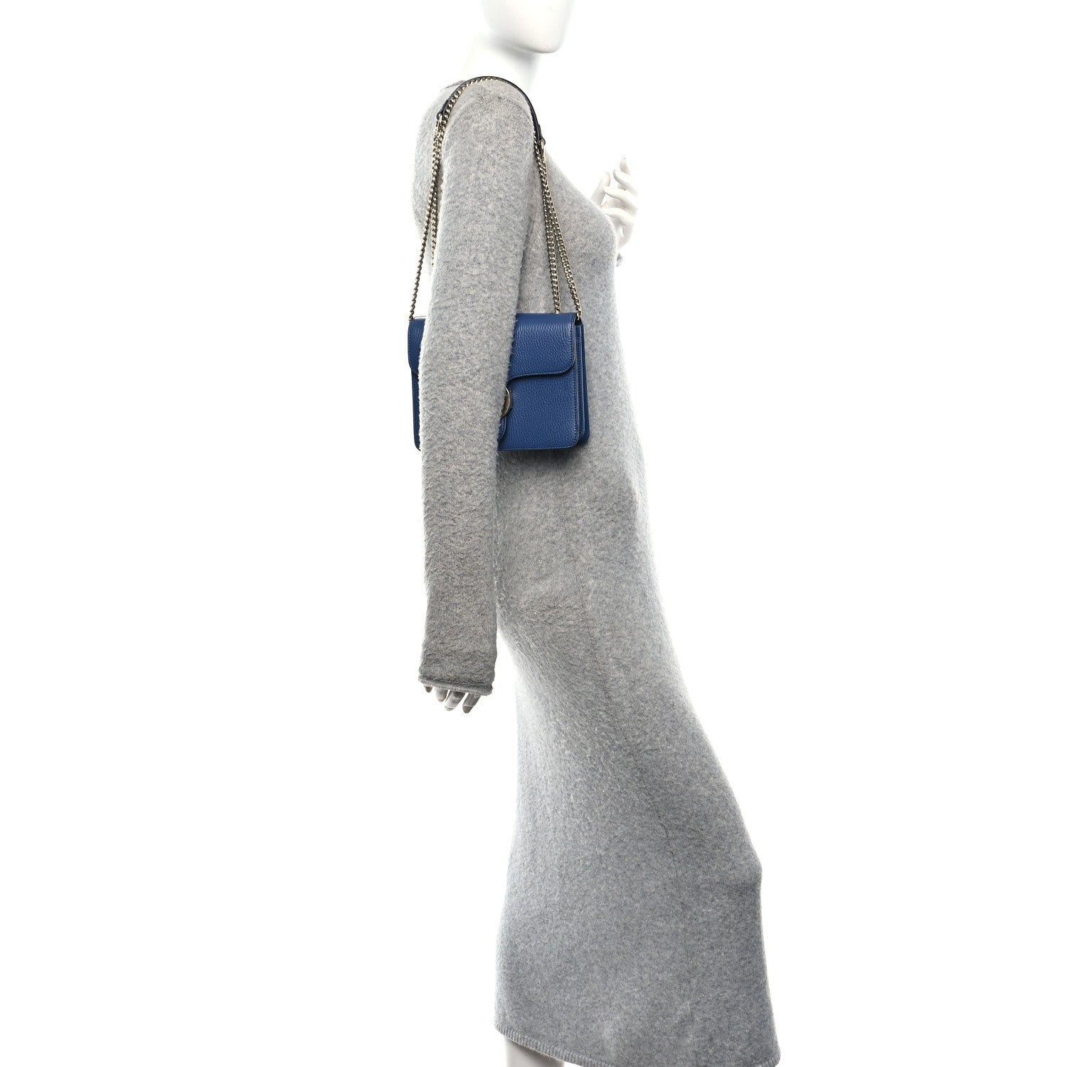 Dollar Calfskin Small Interlocking G Shoulder Bag Caspian