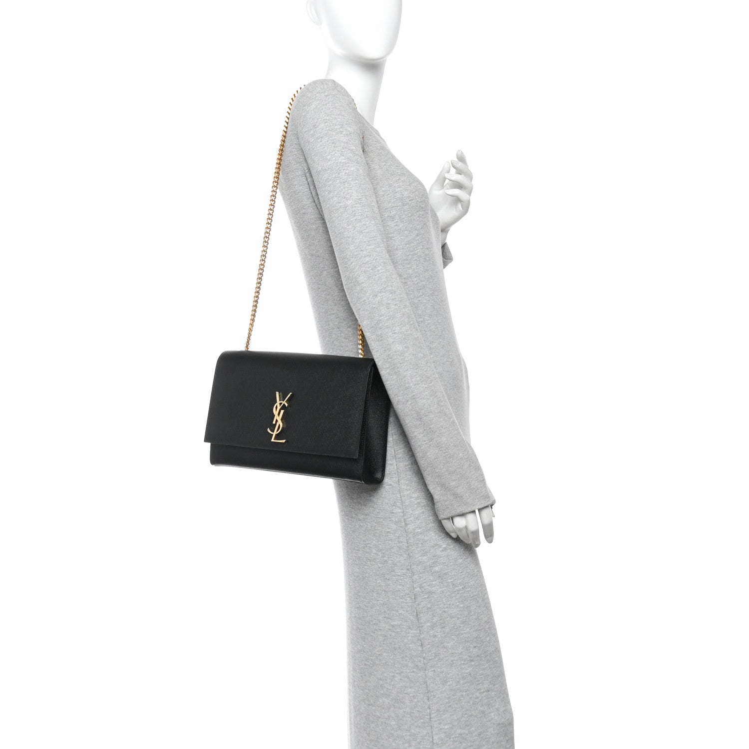 Grain De Poudre Large Classic Monogram Kate Satchel Black