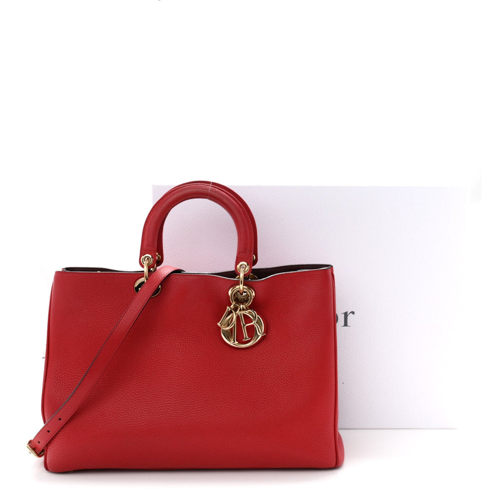 Calfskin Medium Diorissimo Tote Red