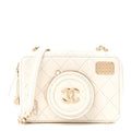 Lambskin Quilted Coco Click Bag White