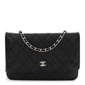 Caviar Quilted Wallet on Chain WOC Black
