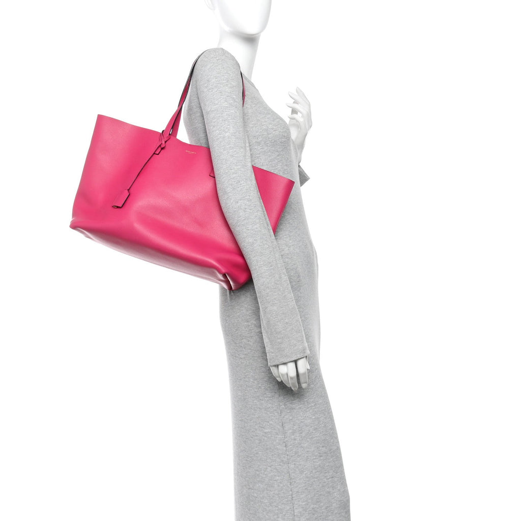 Calfskin Large Shopping Tote Fuchsia