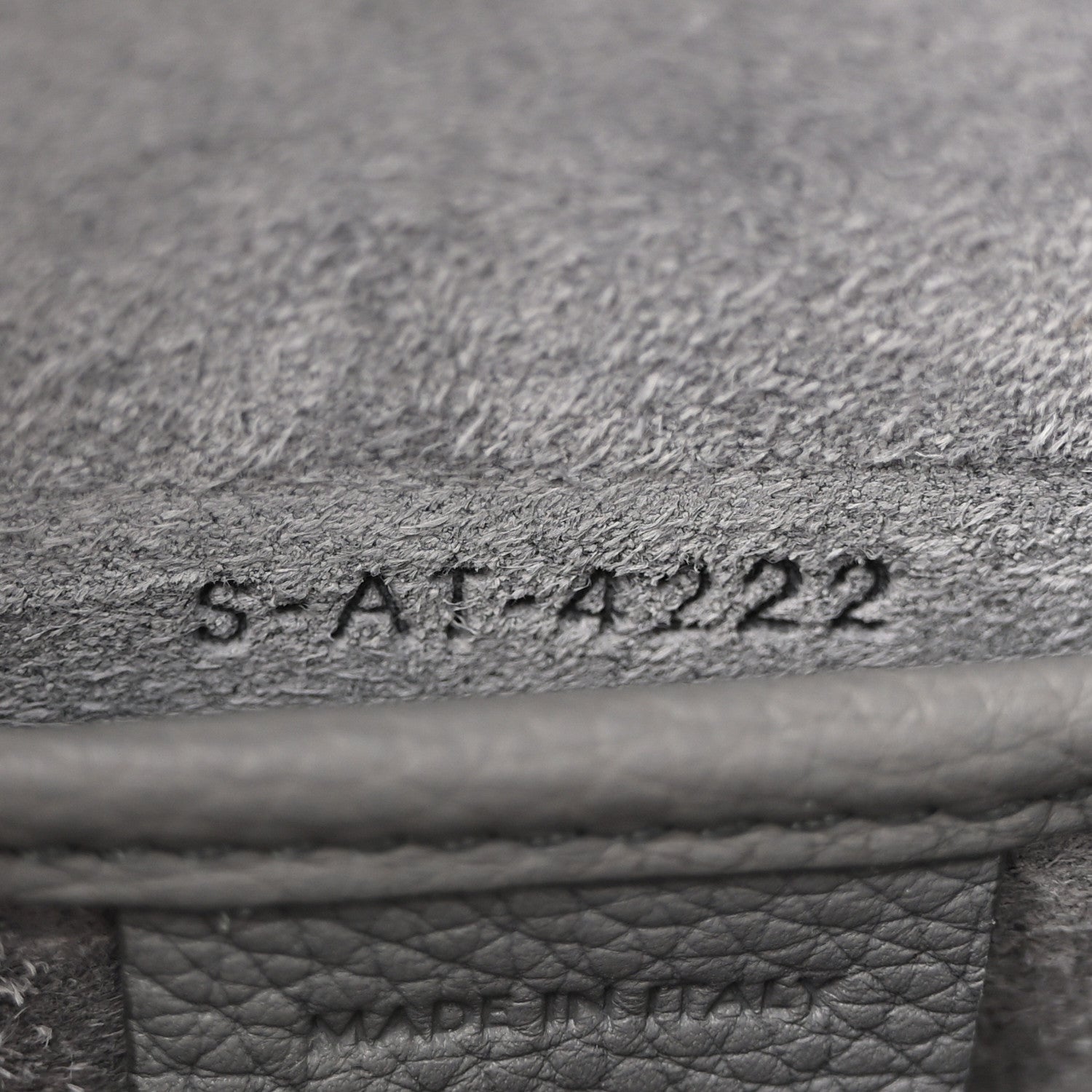 Drummed Calfskin Nano Luggage Kohl