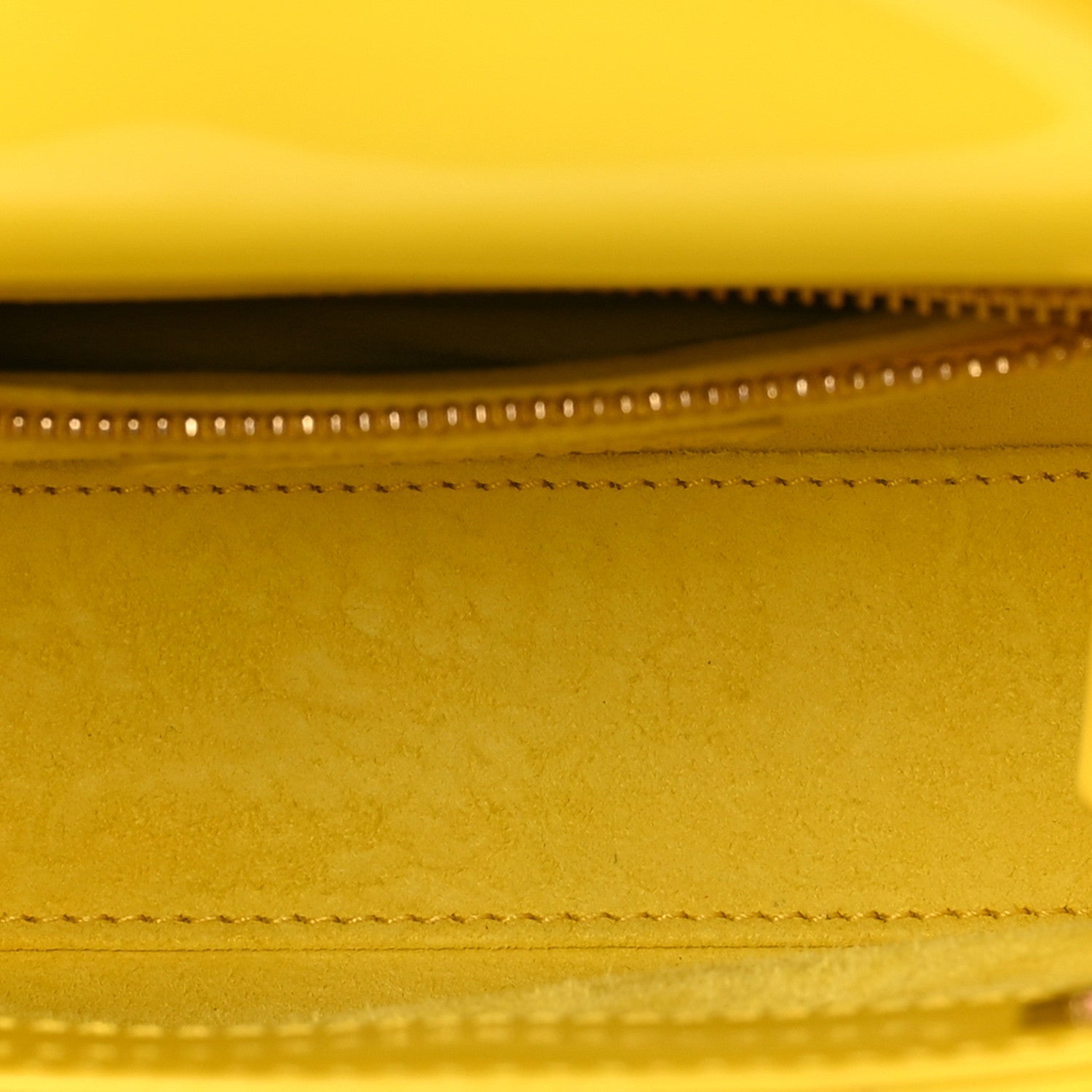 Patent Cannage Mini Lady Dior Yellow