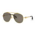 Roberto Cavalli Sunglasses Aviator Full Rim, Palladium Frame and Blue Lens SRC008V0579