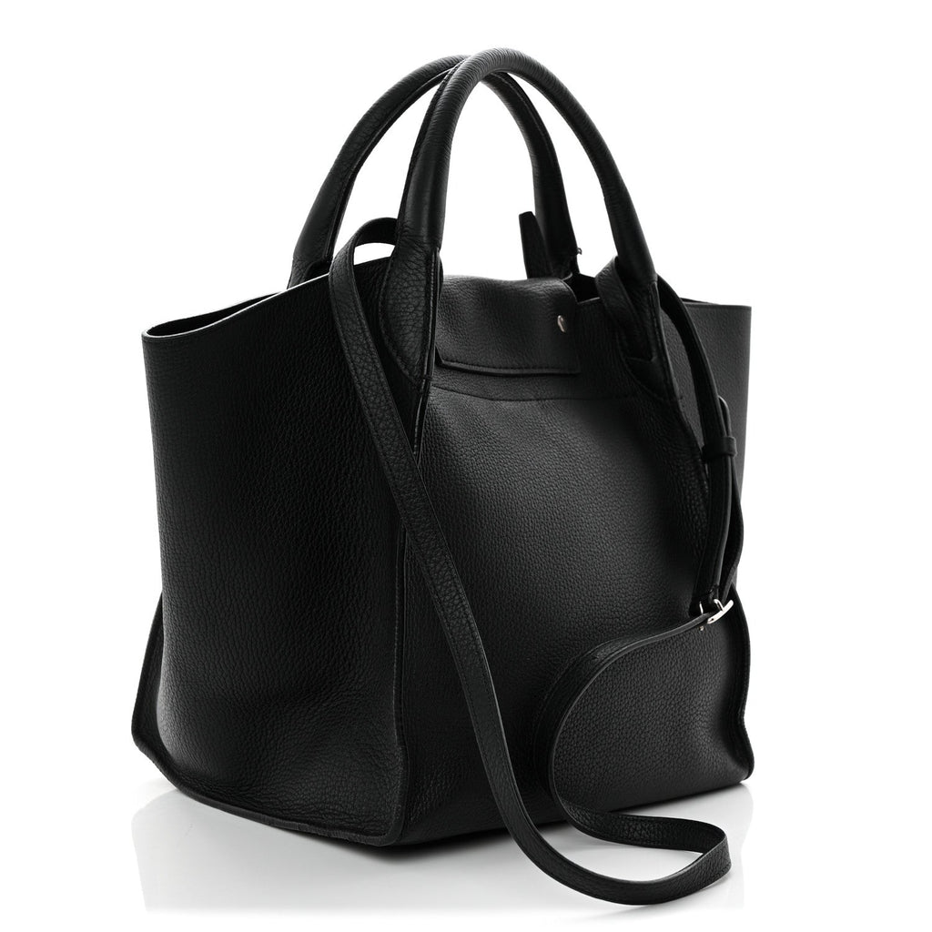 Supple Grained Calfskin Small Big Bag Black