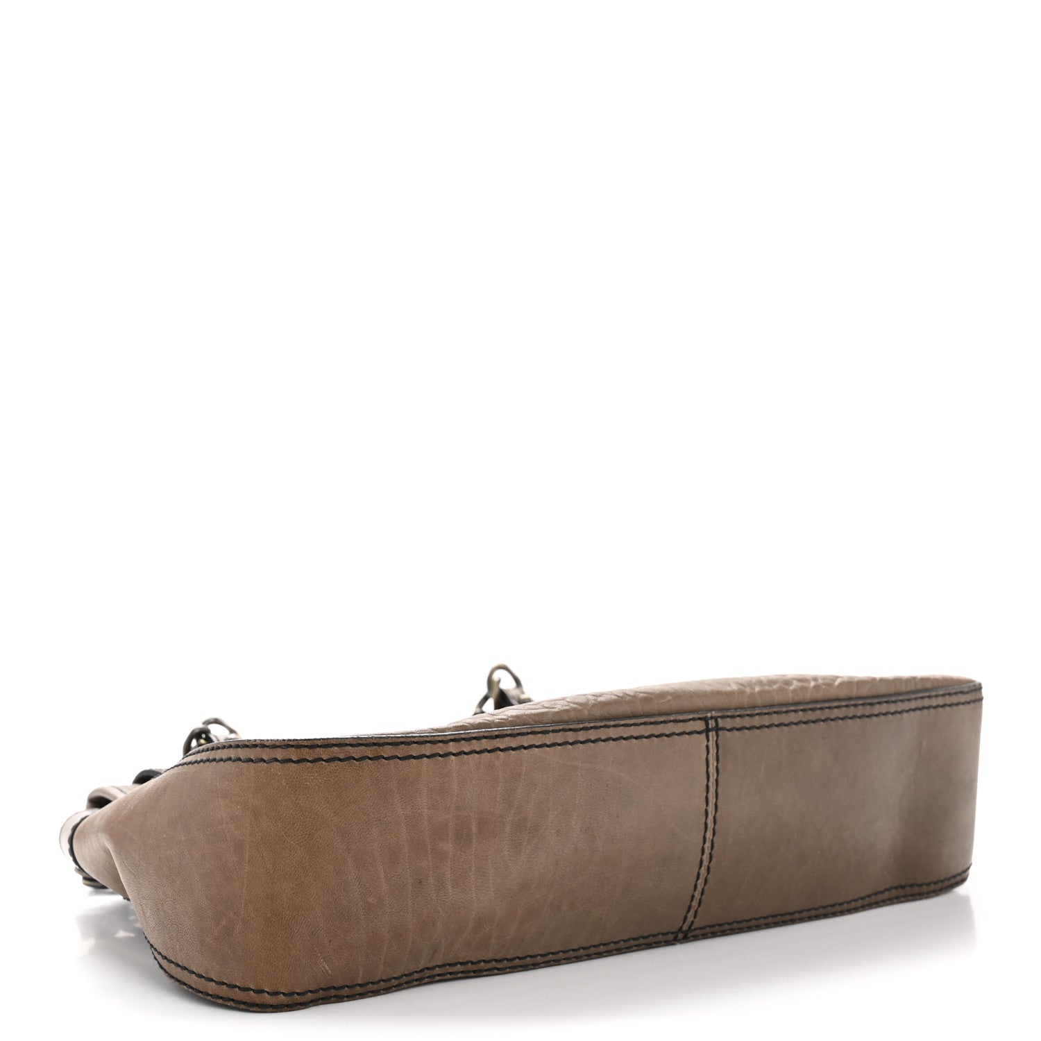 Calfskin B Bag Brown Grey
