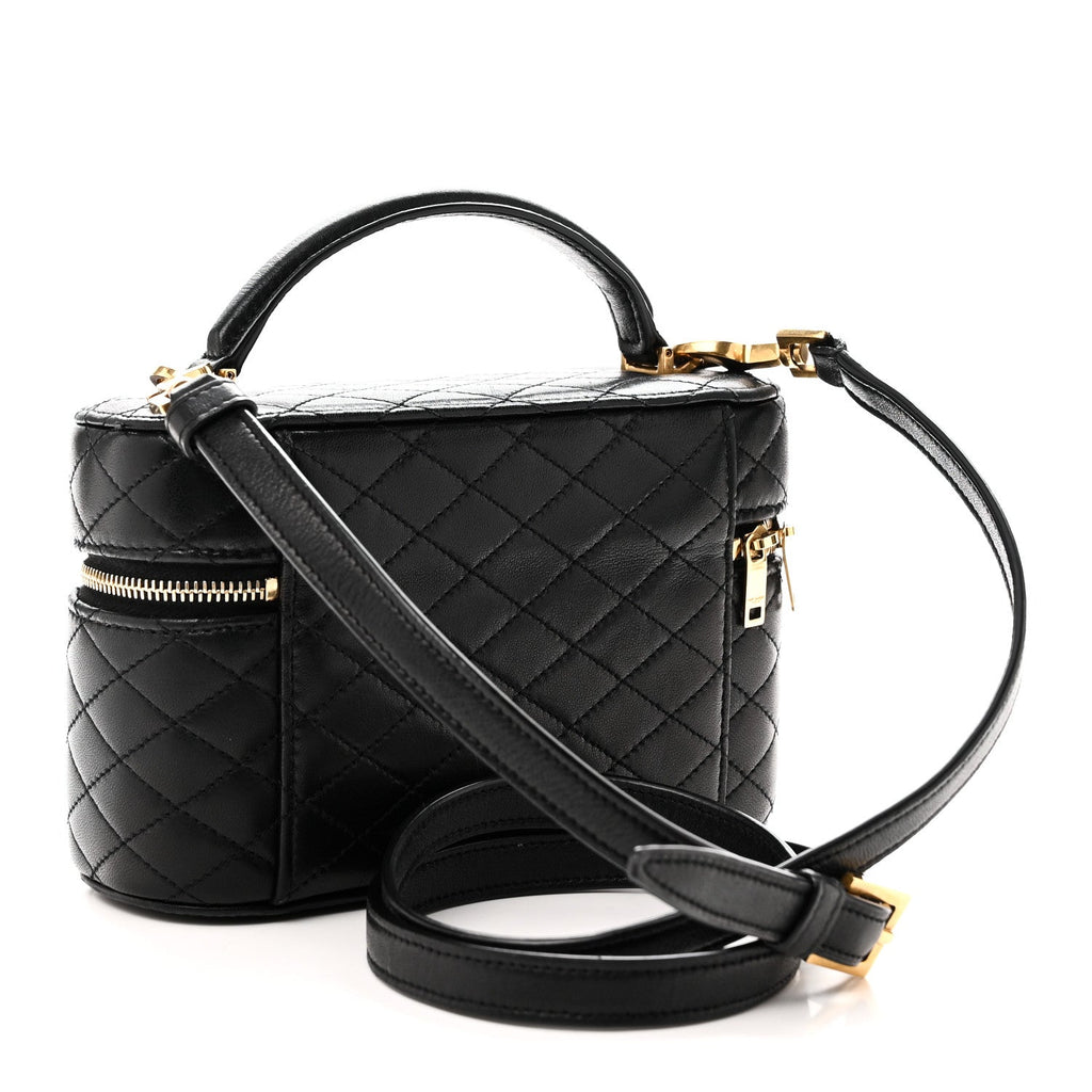 Lambskin Quilted Mini Gaby Vanity Case Black