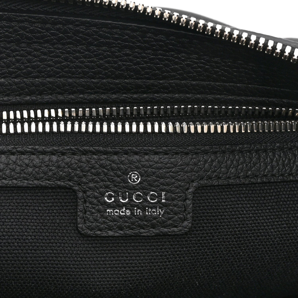 Calfskin Emblem Shoulder Bag Black