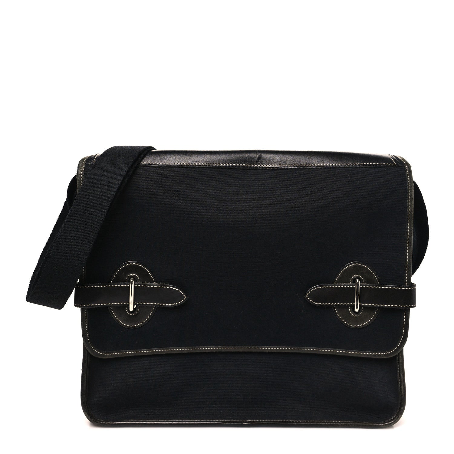 Toile Officier Buenaventura Messenger Bag Black