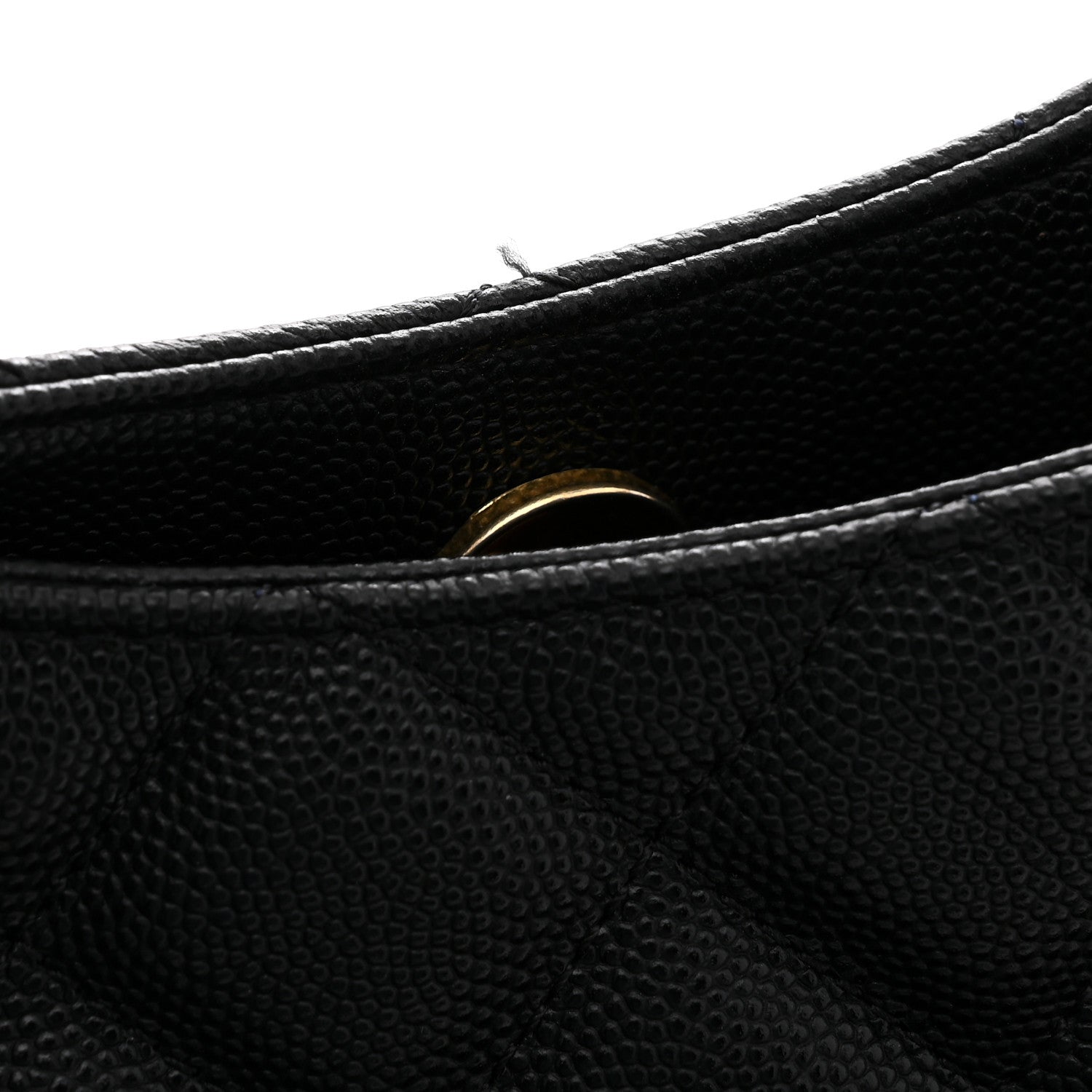 Caviar Quilted Wavy CC Hobo Black