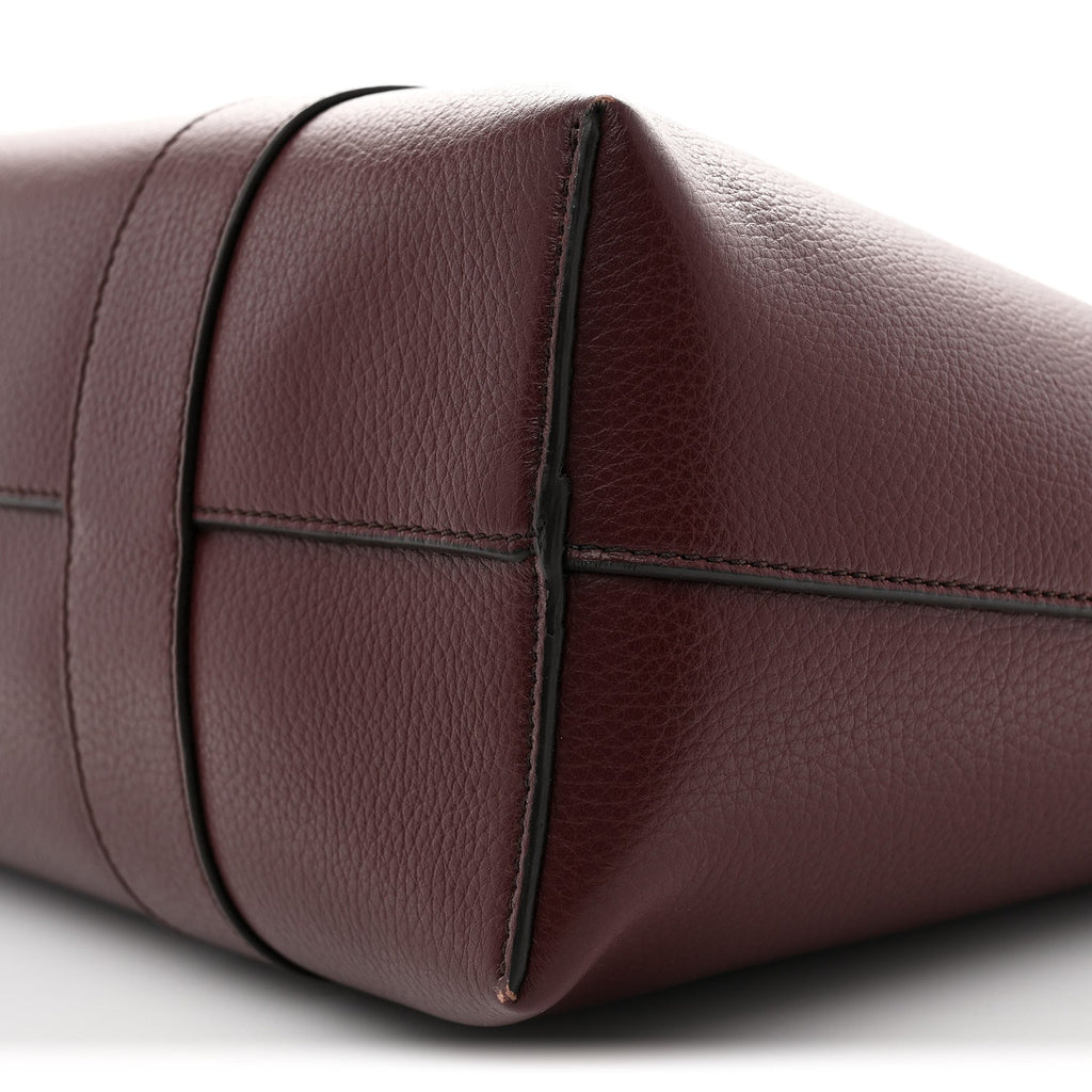 Small Classic Grain Bayswater Tote Burgundy Oxford Blue