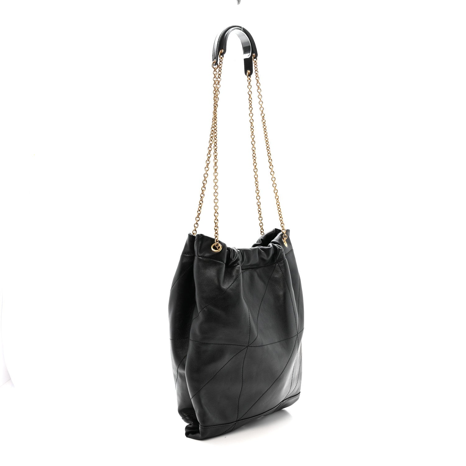 Lambskin Matelasse Monogram Medium Jamie 4.3 Pochon Black
