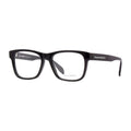 Alexander McQueen Eyeglasses Square Full Rim, Shiny Black Frame and Clear Demo Lens Lens AM0307O001